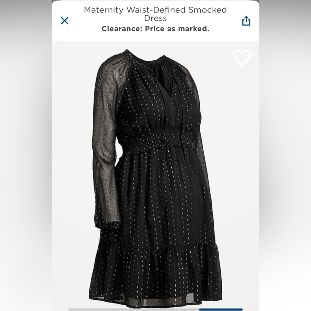 Old Navy Maternity Waist Defined Clip-dot dress - Picture 6 of 8